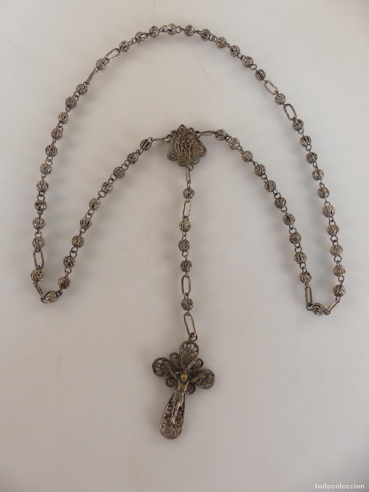 Antiquit&auml;ten: Maravilloso Rosario de filigrana Precioso Objeto Religioso Excelente Detallado