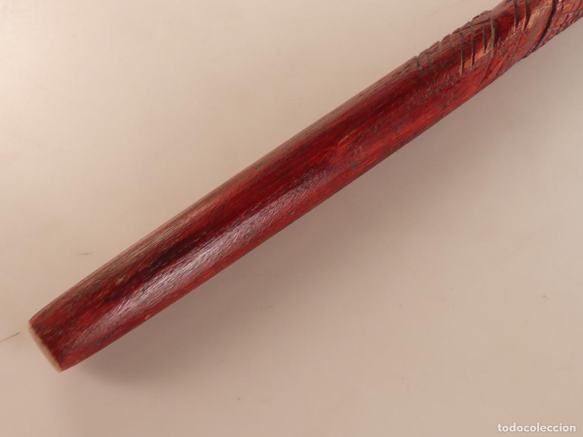 Antig&uuml;edades: BASTON DE MADERA MANGO DE LATON O BRONSE OBJETO DE COLECCION - Foto 8