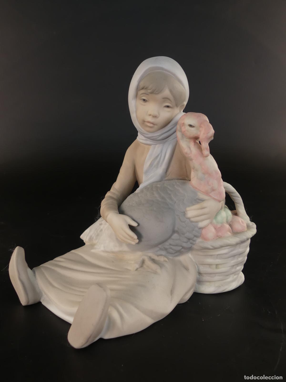 Antiquit&auml;ten: FIGURA DE NI&Ntilde;A CON PATO PORCELANA DE LLADRO