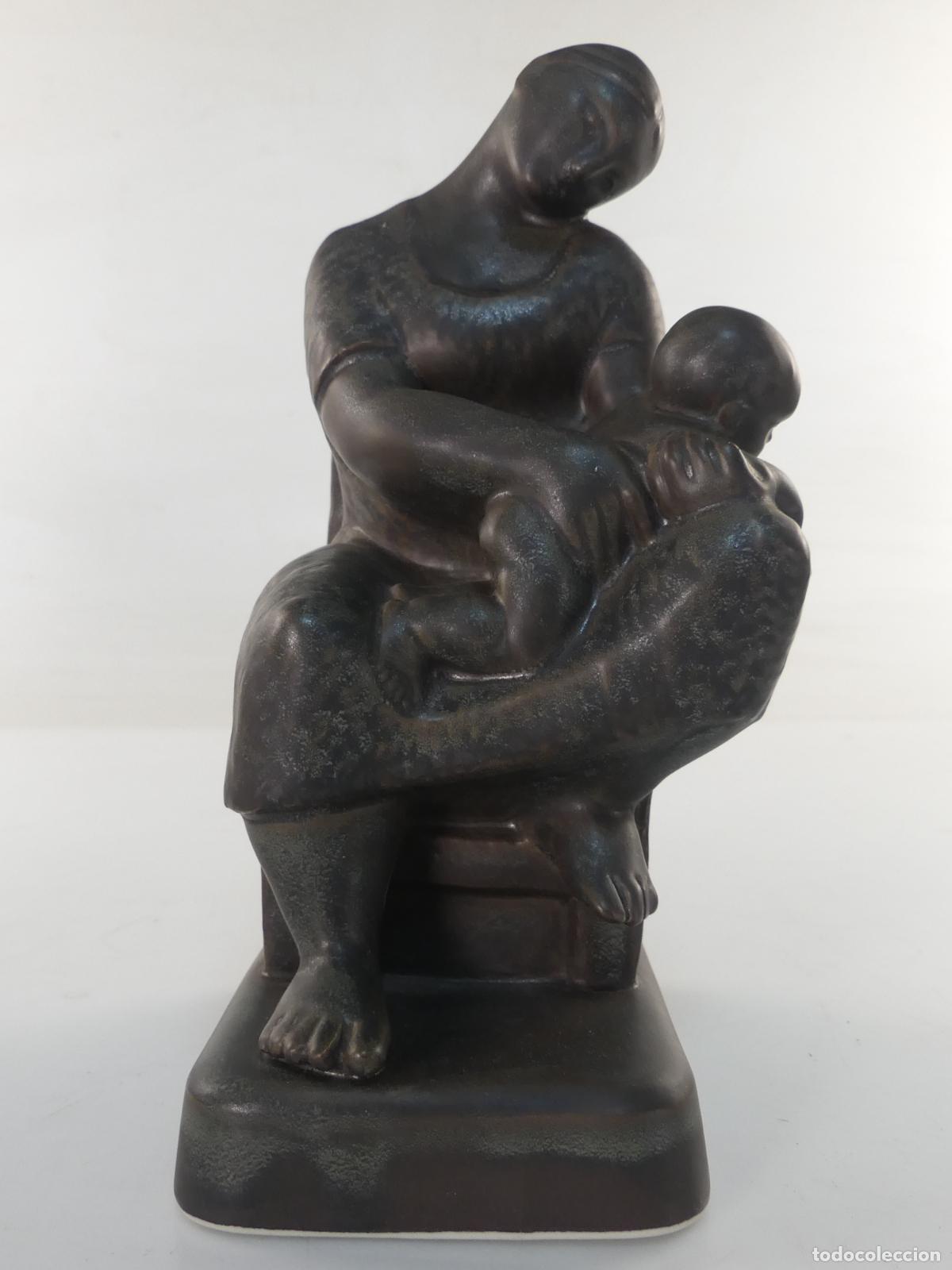 Antiquit&auml;ten: FIGURA DE PORCELANA DE ALGORA MADRE Y NI&Ntilde;O