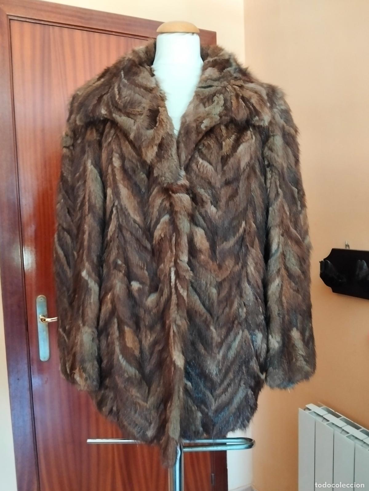 Antiguidades: Abrigo de piel marr&oacute;n pieles marta hur&oacute;n zorro vintage chaquet&oacute;n pelo invierno antiguo a&ntilde;os 60-70