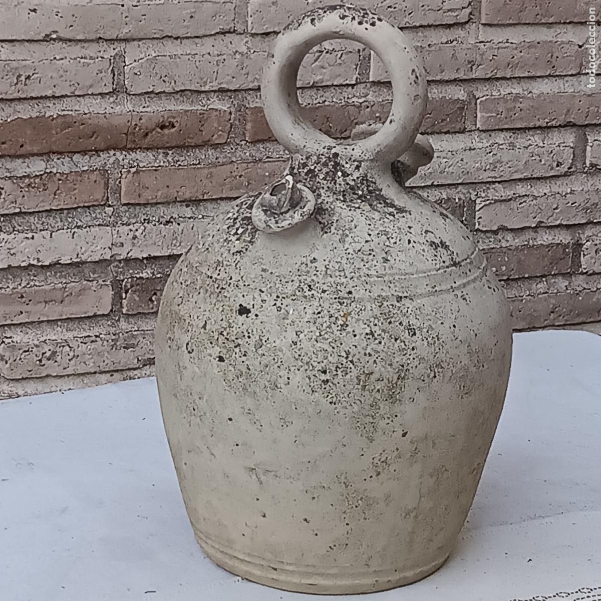 Antiquit&auml;ten: BOTIJO GRANDE ANTIGUO EN ARCILLA BLANCA EXTINTO ALFAR DE OCA&Ntilde;A ( TOLEDO )