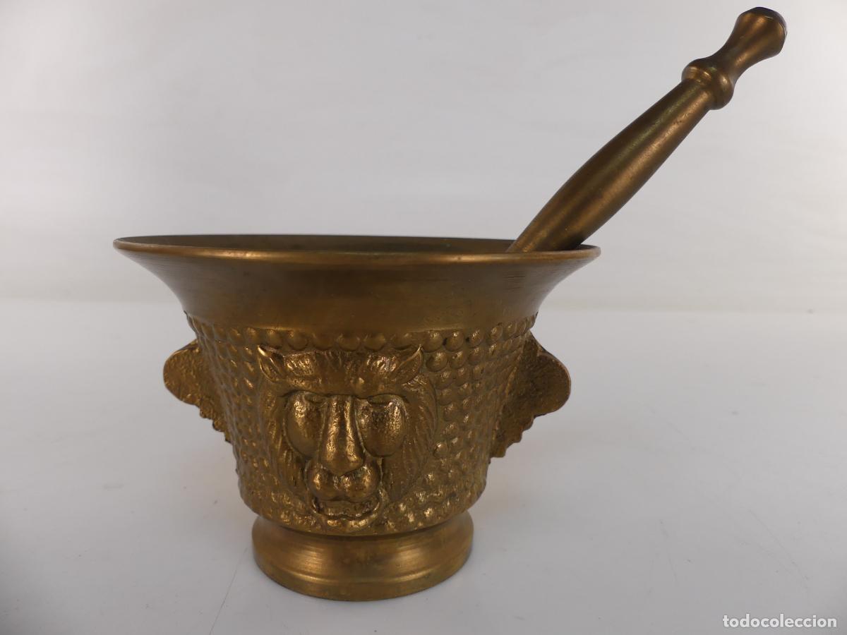 Antiquit&eacute;s: almirez-mortero en bronce excelente pieza de colecci&oacute;n