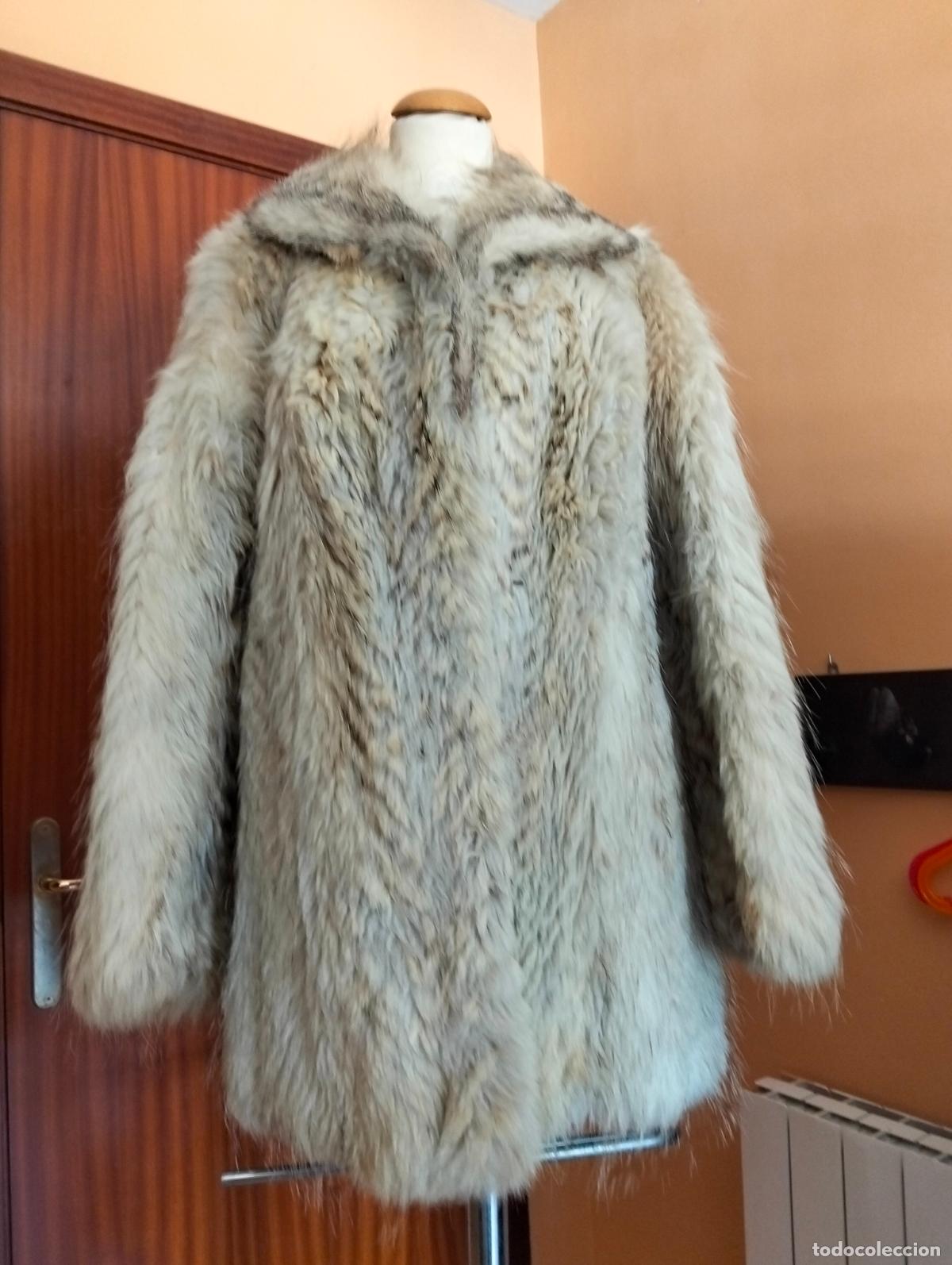 Antiguidades: Abrigo de piel blanco pieles zorro vintage chaquet&oacute;n pelo invierno antiguo a&ntilde;os 60-70
