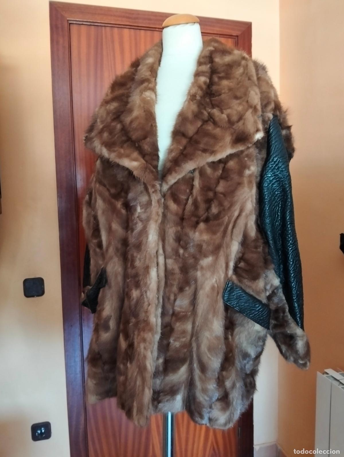 Antiguidades: Abrigo de piel marr&oacute;n pieles vis&oacute;n hur&oacute;n similar vintage chaquet&oacute;n pelo invierno antiguo a&ntilde;os 60-70