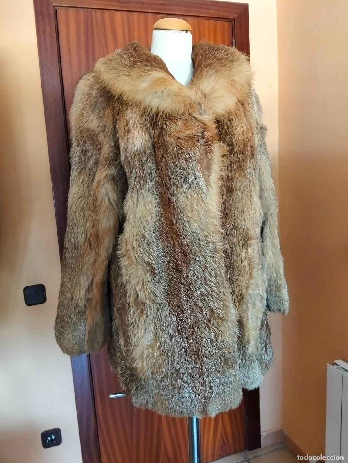 Antiguidades: Abrigo de piel marr&oacute;n pieles zorro o similar vintage chaquet&oacute;n pelo invierno antiguo a&ntilde;os 60-70