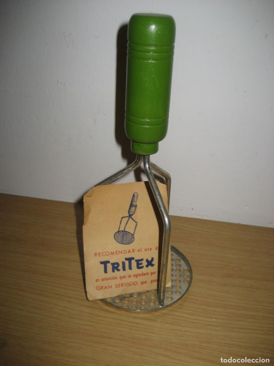 Antig&uuml;edades: antiguo pasa pures Tritex . 21 cm Utensilio de cocina.