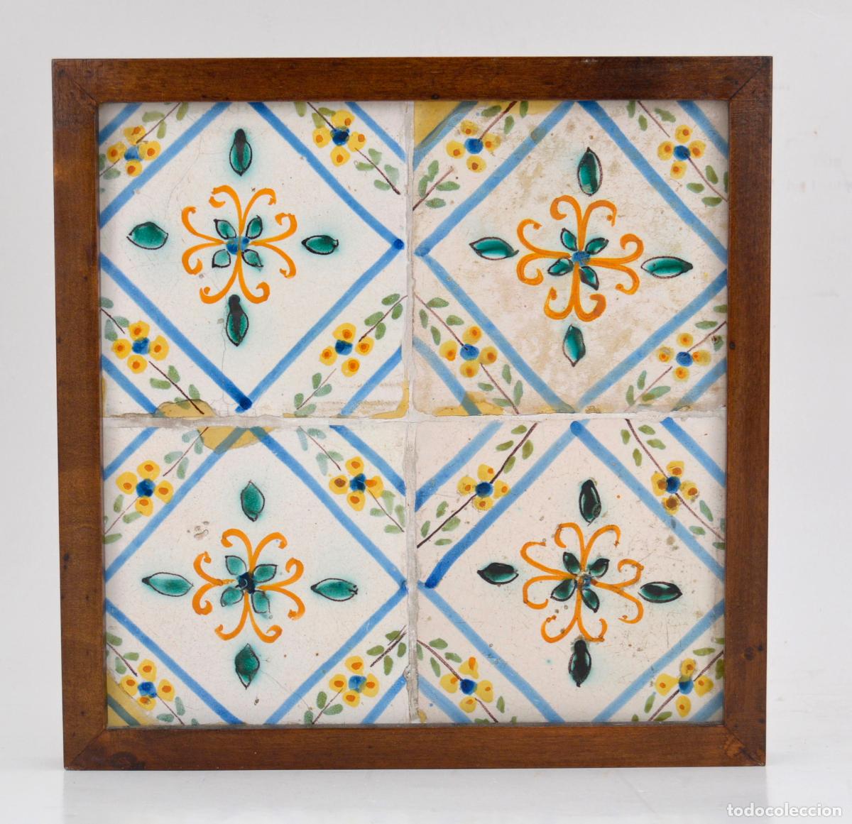 Antig&uuml;edades: Plaf&oacute;n de azulejos enmarcados, siglo XVIII.