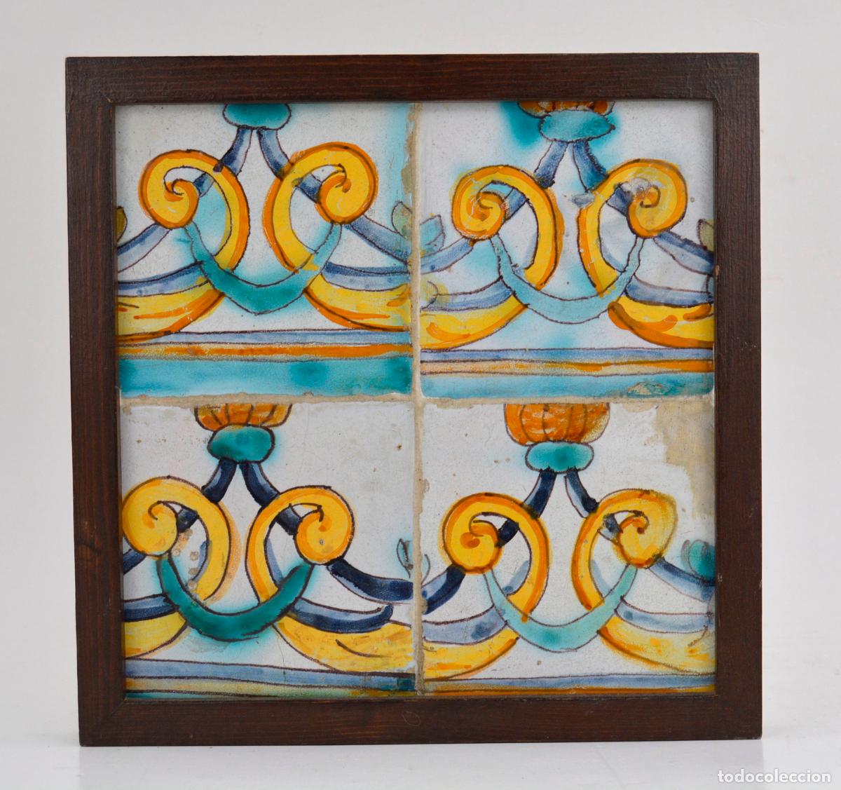 Antig&uuml;edades: Plaf&oacute;n de azulejos enmarcados, siglo XVIII.
