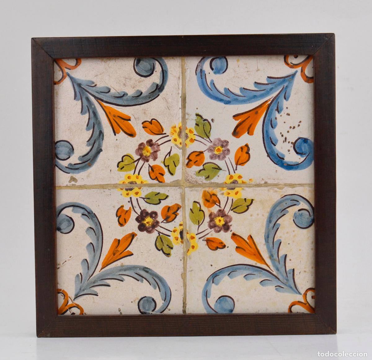 Antig&uuml;edades: Plaf&oacute;n de azulejos enmarcados, siglo XVIII.