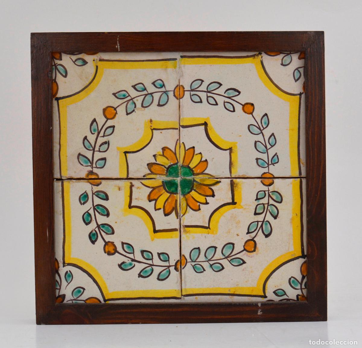 Antig&uuml;edades: Plaf&oacute;n de azulejos enmarcados, siglo XVIII.