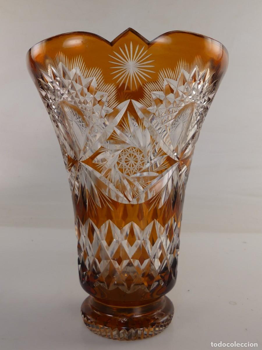 Antiquit&eacute;s: PRECIOSO FLORERO DE CRISTAL DE BOHEMIA