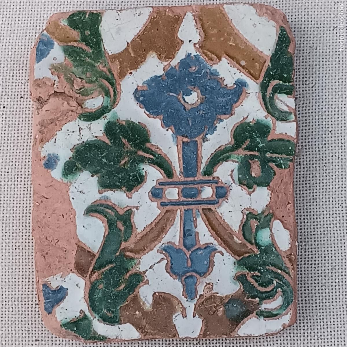 Antiquit&auml;ten: AZULEJO ANTIGUO DE TOLEDO - SIGLO XVI - RENACENTISTA - ARISTA O CUENCA.