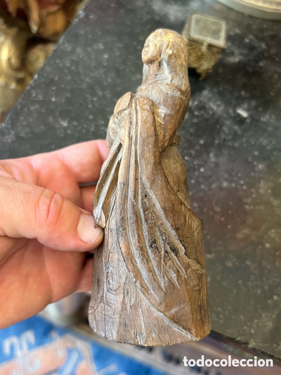 Antig&uuml;edades: Virgen en madera tallada xviii - Foto 10