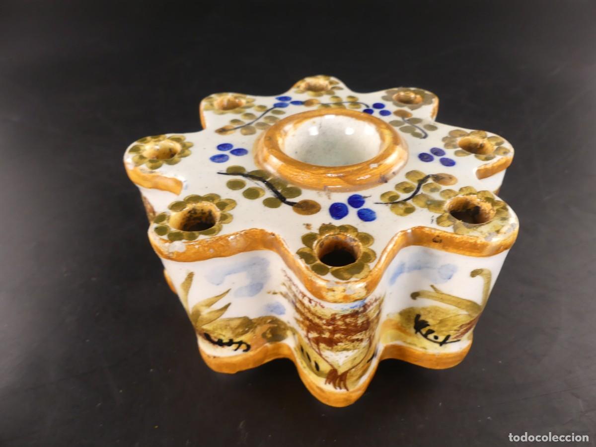 Antiquit&auml;ten: TINTERO DE CERAMICA DECORADO A MANO