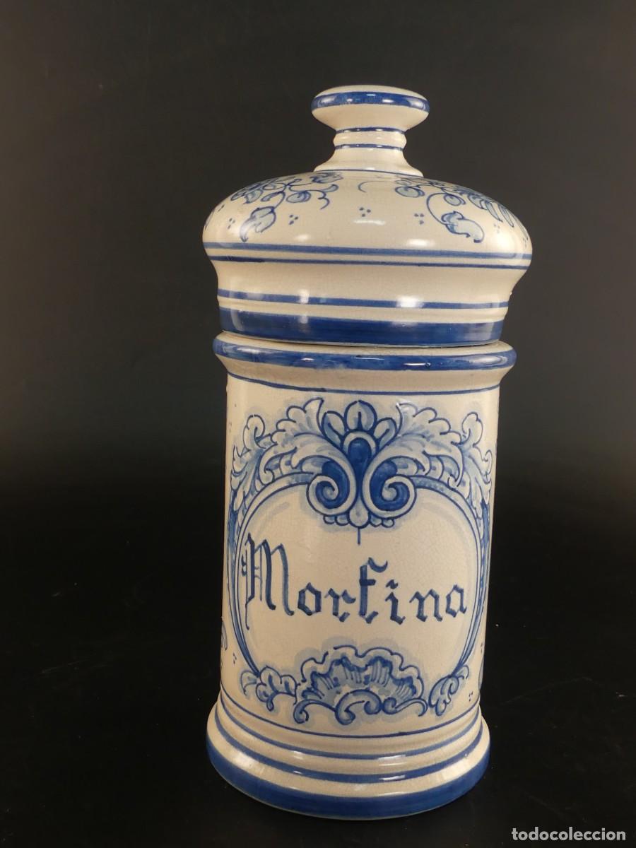 Antiquit&eacute;s: ALBARELO DE FARMACIA DE CERAMICA MORFINA