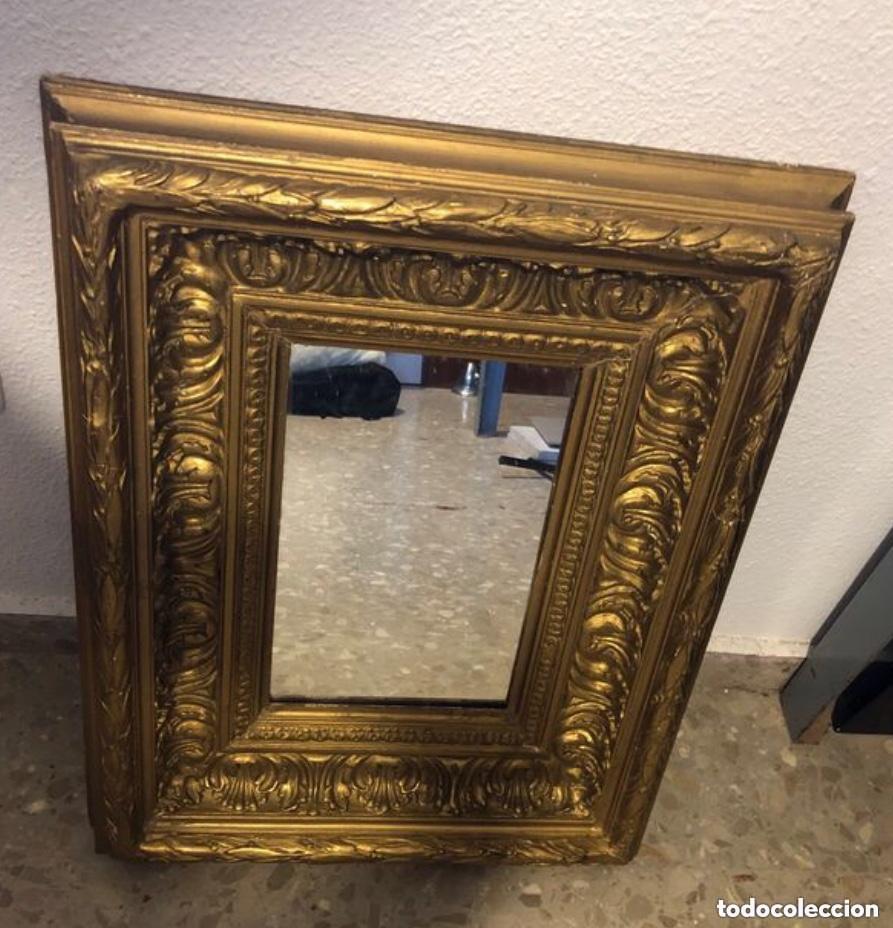 Antiques: Cornucopia espejo con marco ornamentado dorado trabajado