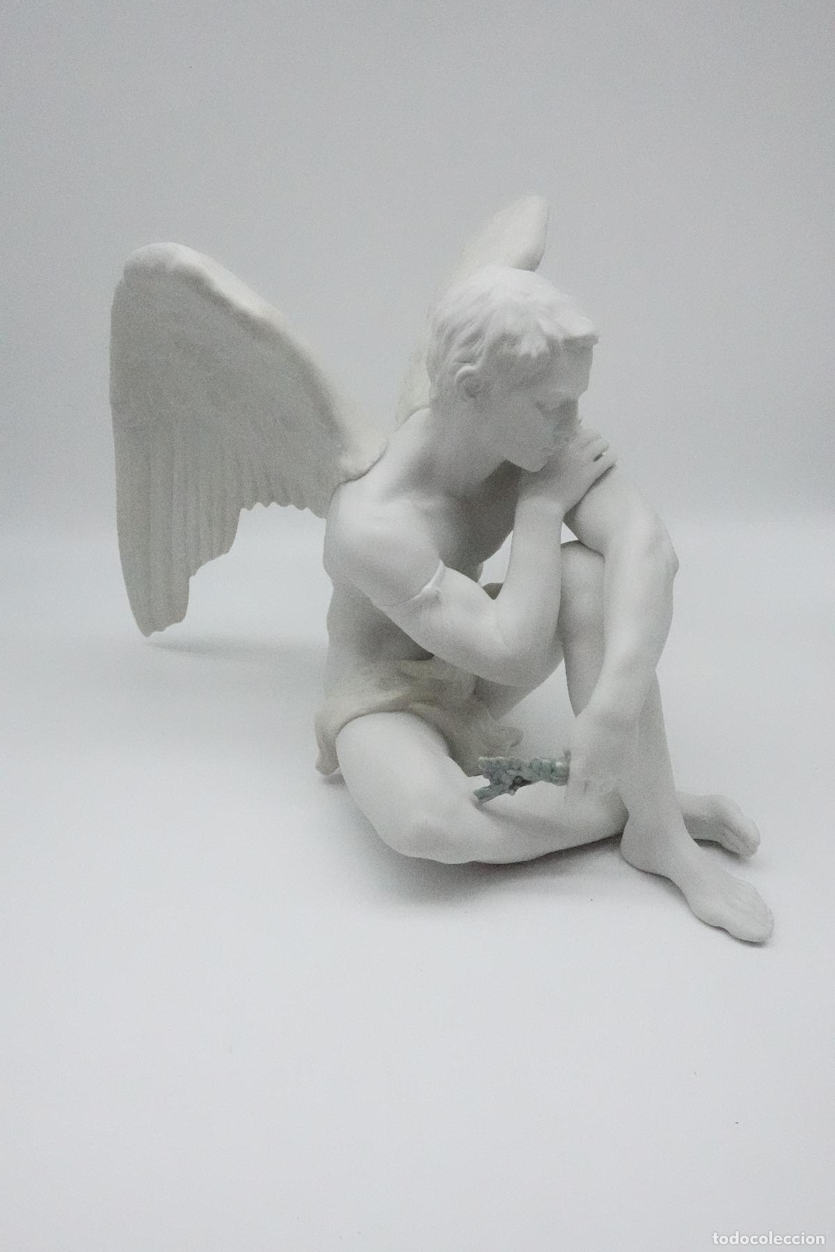 Antiquit&eacute;s: LLADR&Oacute; ESPECTACULAR PORCELANA FINA ANGEL PROTECTOR GRAN TAMA&Ntilde;O
