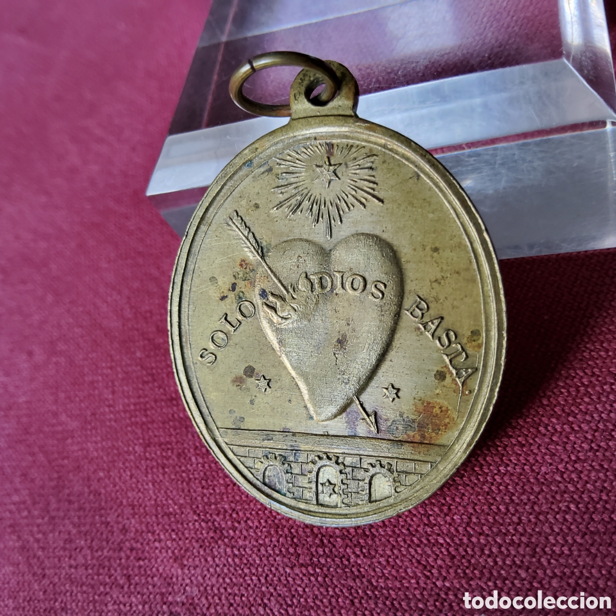 Antig&uuml;edades: ANTIGUA MEDALLA SANTA TERESA DE JESUS, SOLO DIOS BASTA Y DOCTR&Iacute;X SALMANTICEN
