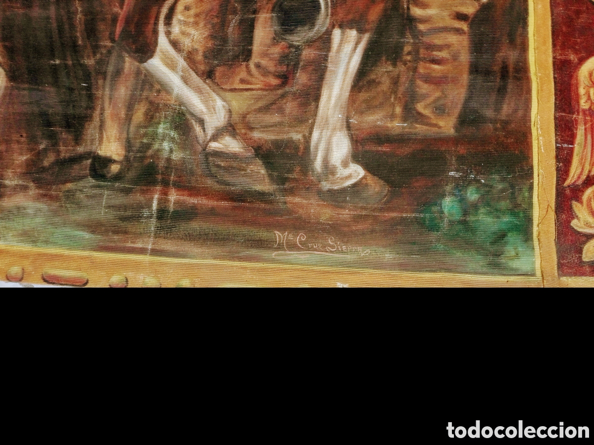 Antig&uuml;edades: Tapiz la Rendici&oacute;n de Breda, Pintado a mano - Foto 4