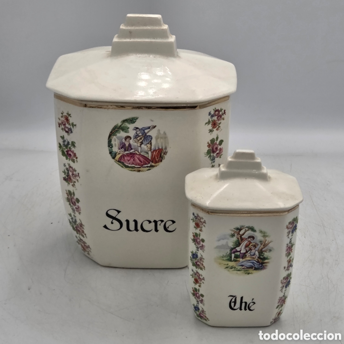 Antiques: LOTE 2 TARROS EN PORCELANA FRANCESA, AZUCAR Y T&Egrave;