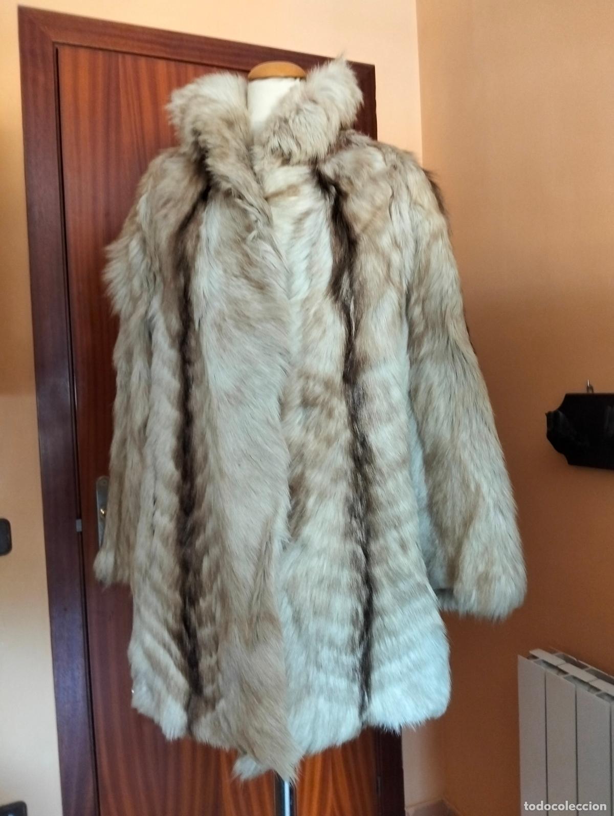 Antiquit&eacute;s: Abrigo de piel blanco pieles zorro vintage chaquet&oacute;n pelo invierno antiguo a&ntilde;os 60-70