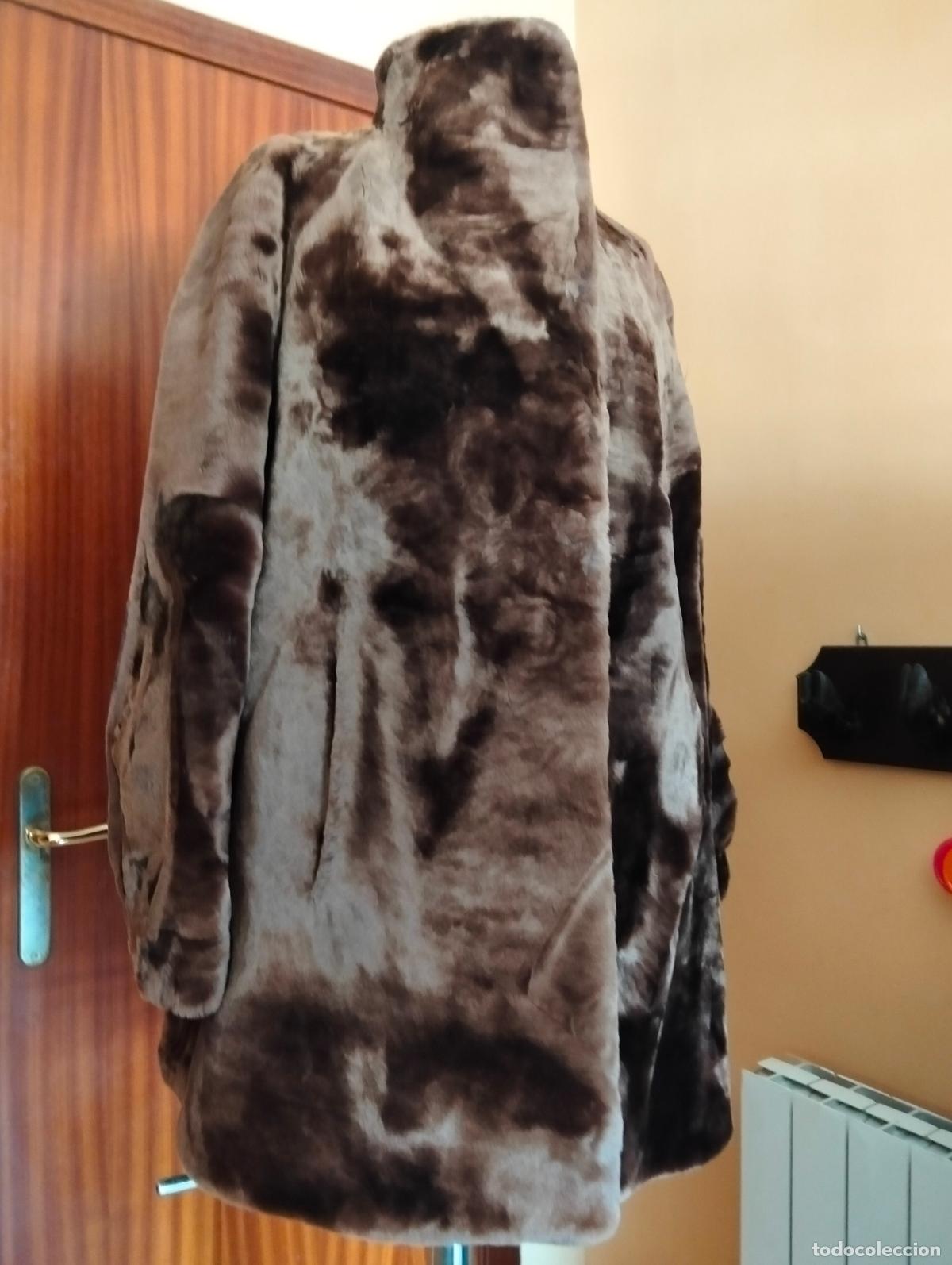 Antiquit&eacute;s: Abrigo de piel marr&oacute;n pieles bisonte o similar vintage chaquet&oacute;n pelo invierno antiguo a&ntilde;os 60-70