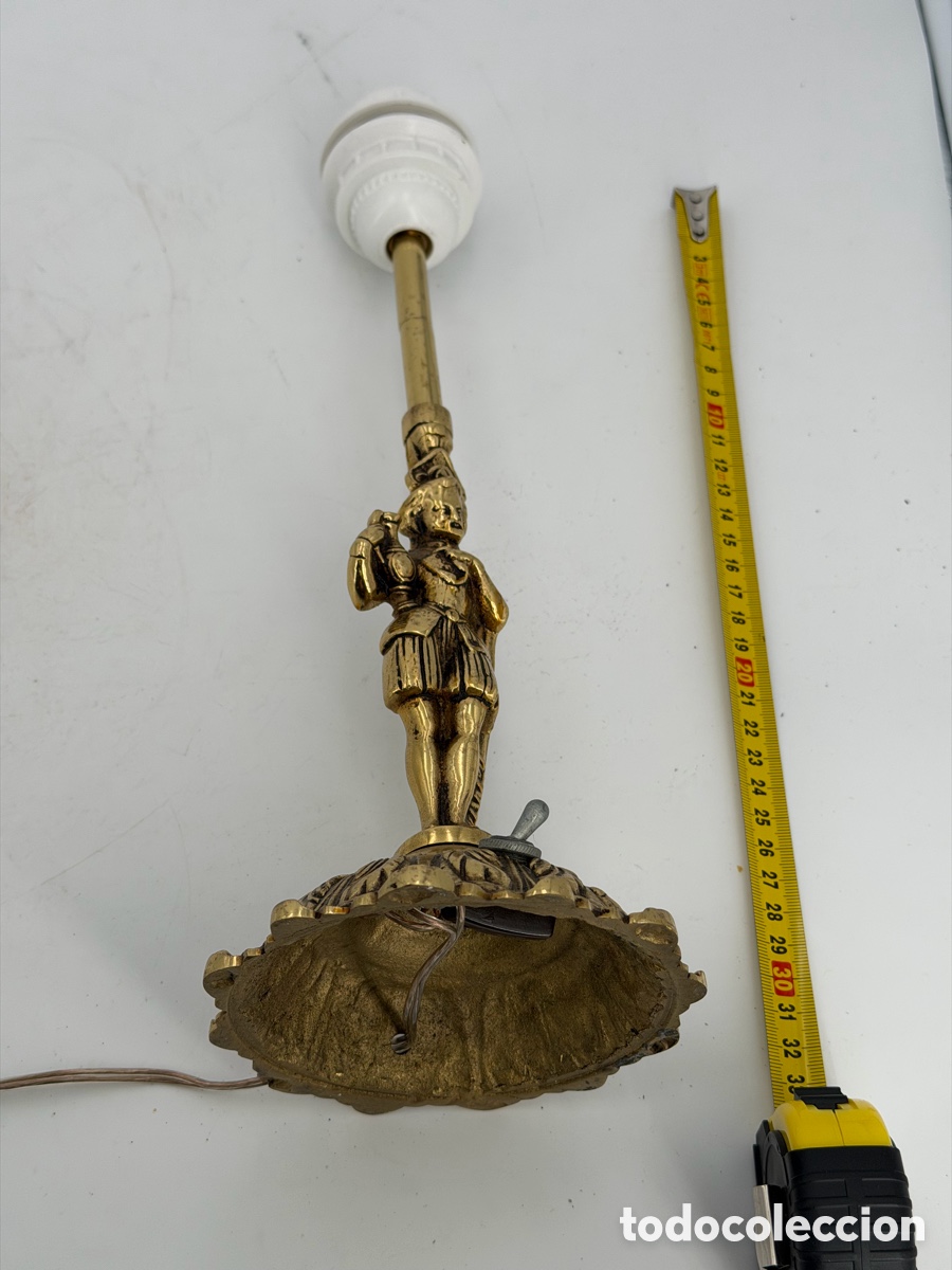 Antig&uuml;edades: Antigua L&aacute;mpara de Bronce - Foto 7