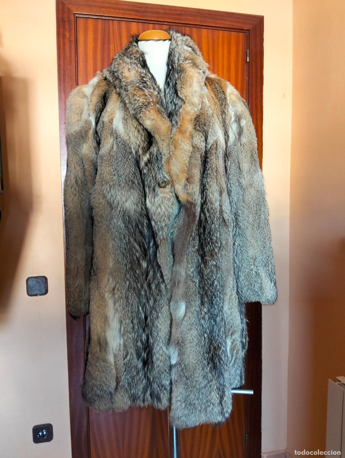 Antiquit&eacute;s: Abrigo de piel marr&oacute;n rojo pieles zorro o similar vintage chaquet&oacute;n pelo invierno antiguo a&ntilde;os 60-70