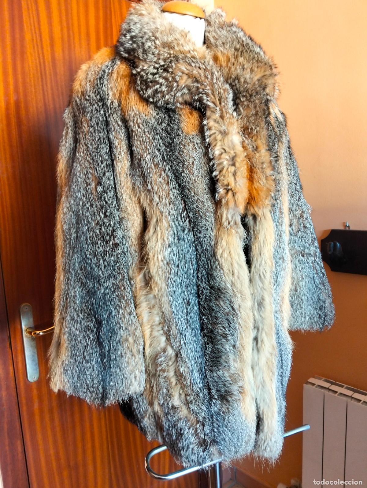 Antiquit&eacute;s: Abrigo de piel marr&oacute;n rojo pieles zorro o similar vintage chaquet&oacute;n pelo invierno antiguo a&ntilde;os 60-70