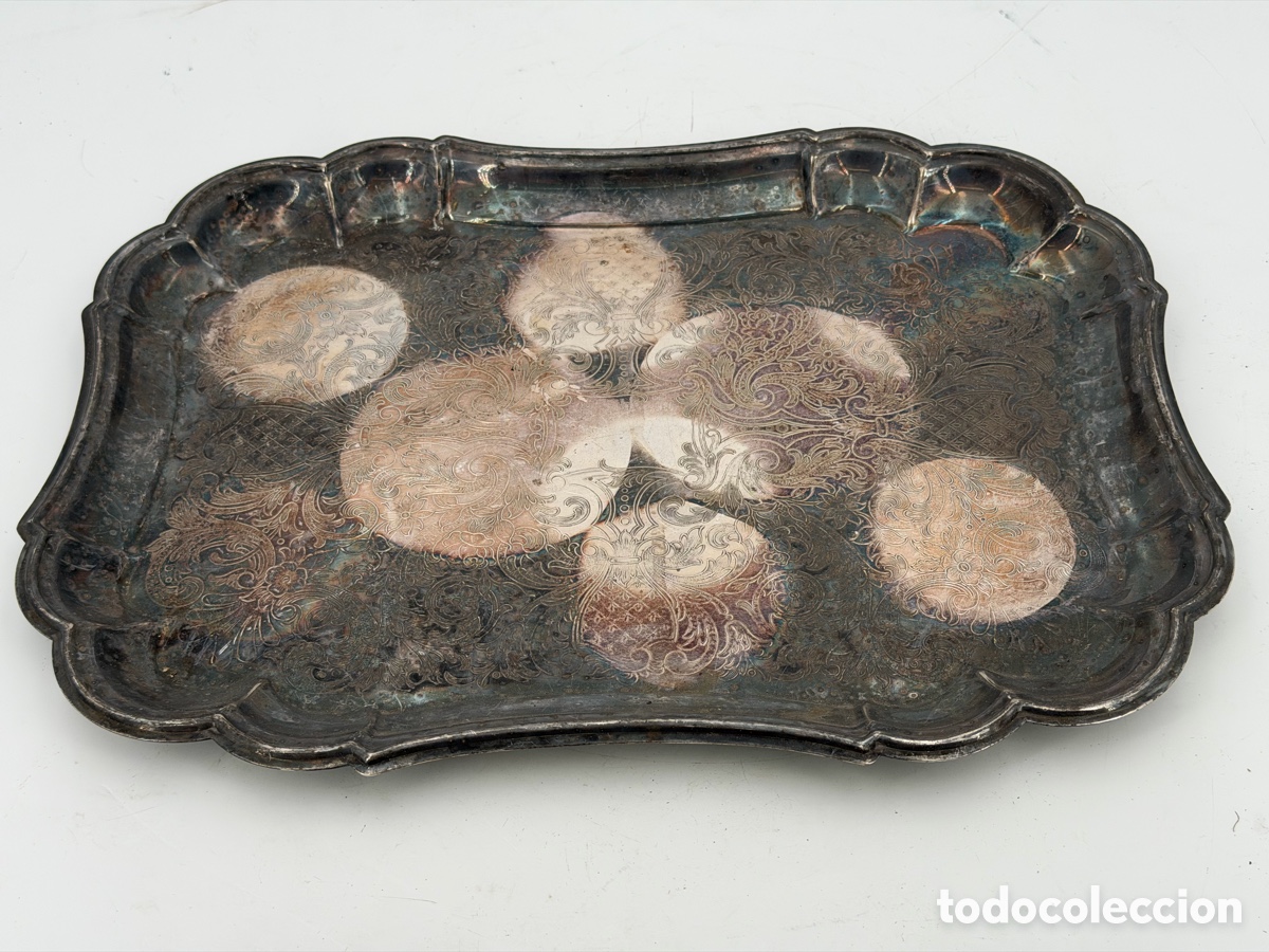 Antig&uuml;edades: Gran Bandeja de Plata Meneses - Foto 2