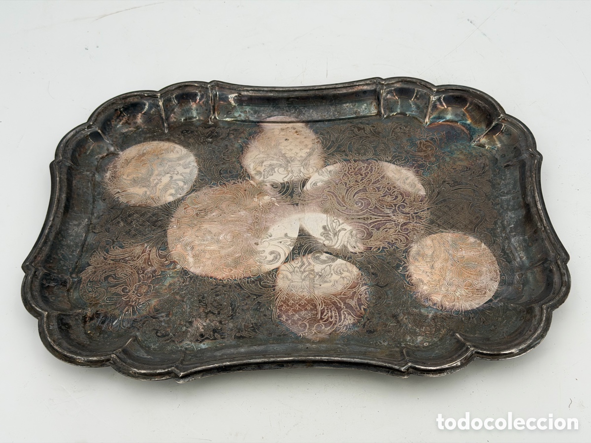 Antig&uuml;edades: Gran Bandeja de Plata Meneses - Foto 3
