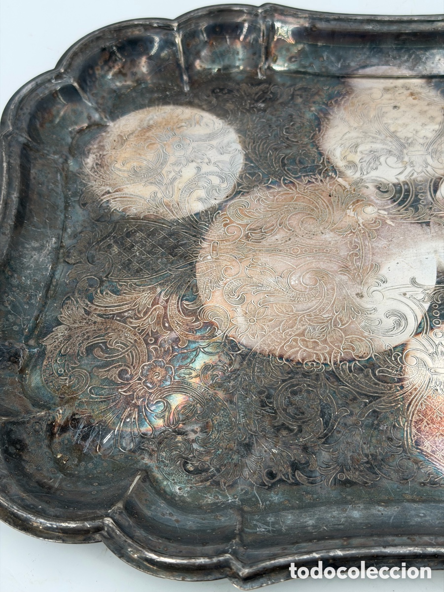 Antig&uuml;edades: Gran Bandeja de Plata Meneses - Foto 6