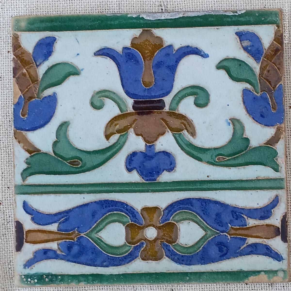 Antiquit&eacute;s: AZULEJO ANTIGUO DE TALAVERA - RUIZ DE LUNA - ARISTA O CUENCA.
