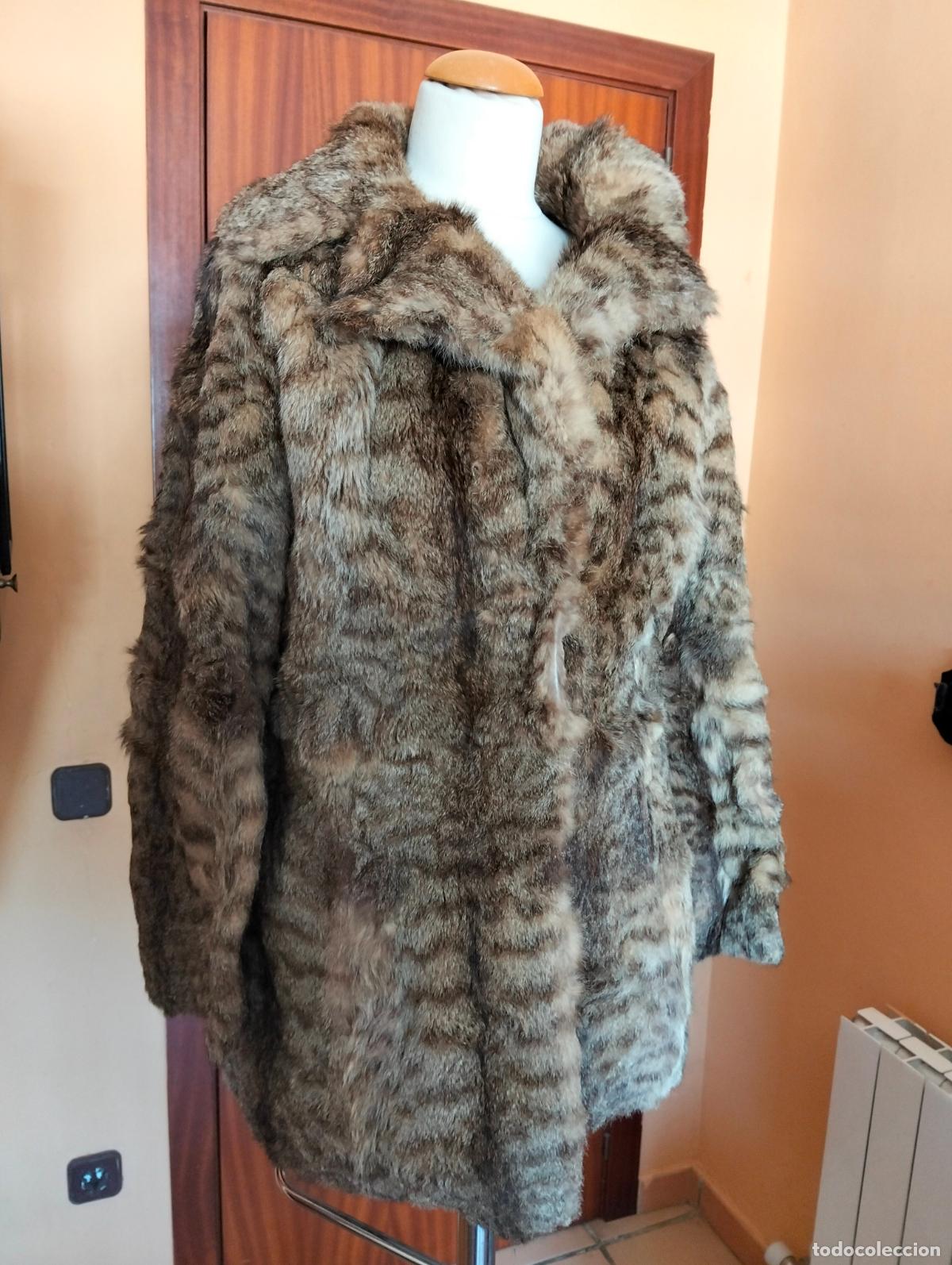 Antiquit&eacute;s: Abrigo de piel a topos gineta leopardo o similar vintage chaquet&oacute;n pelo invierno antiguo a&ntilde;os 60-70