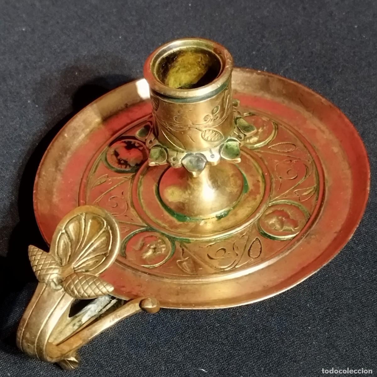 Antig&uuml;edades: PALMATORIA BRONCE EPOCA NAPOLEON III - PI&Ntilde;AS Y ROSTROS DE ESTILO RENACENTISTA -