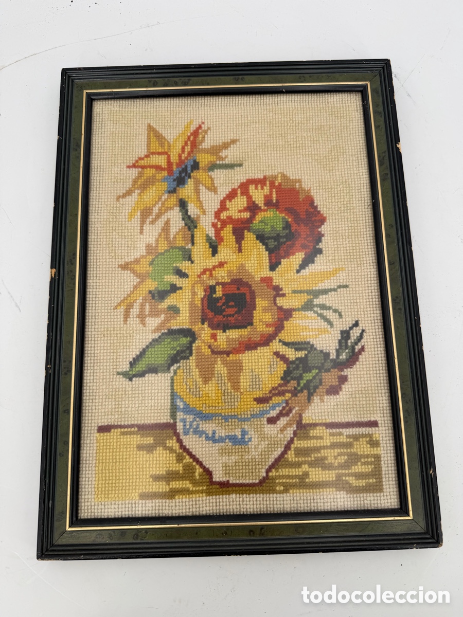 Antig&uuml;edades: Antiguo Tapiz de Girasoles - Foto 2