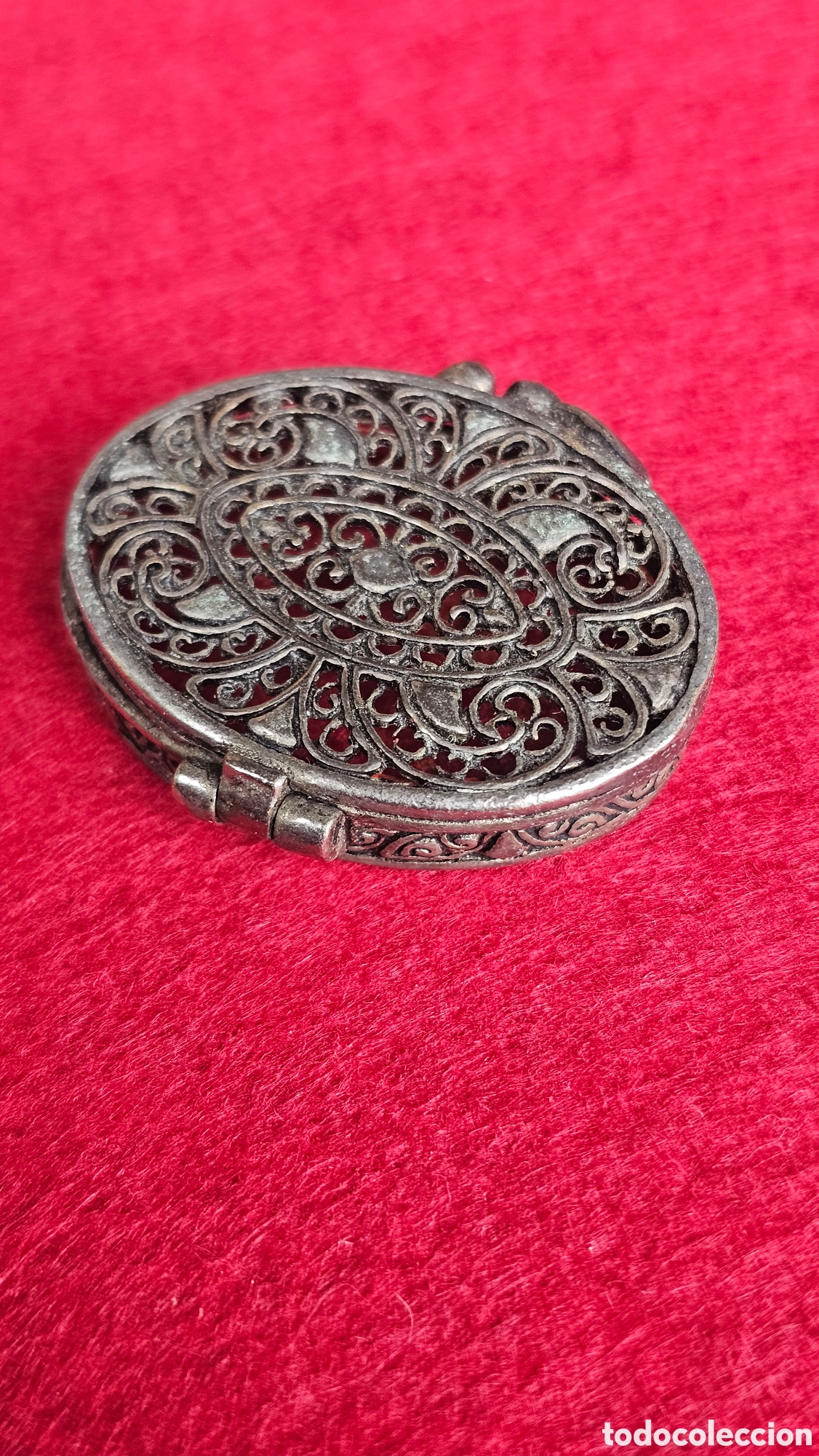 Antiquit&auml;ten: Antiguo pastillero de plata de ley