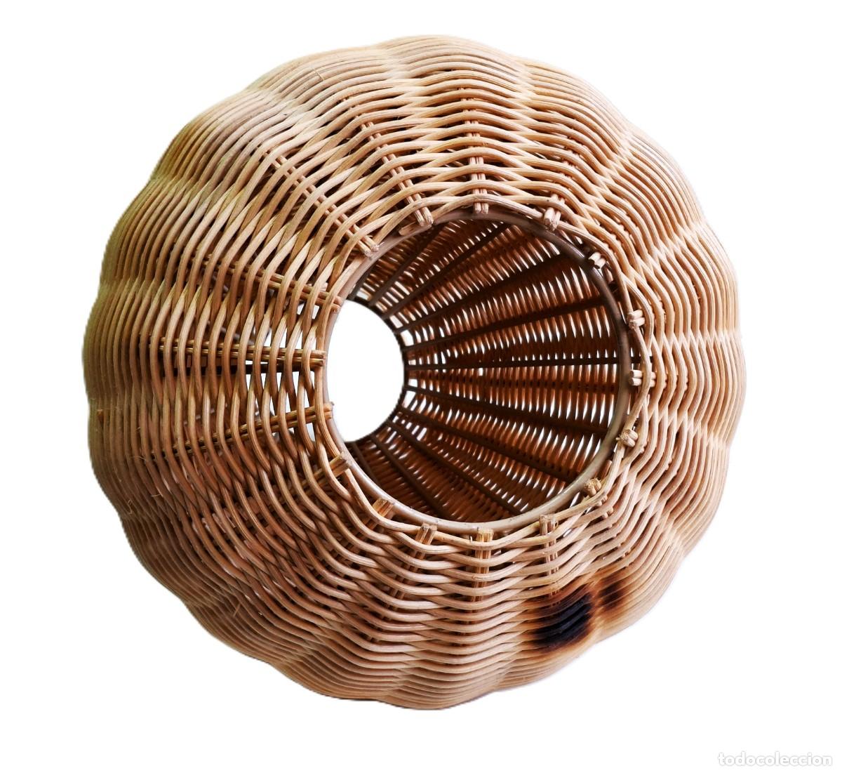 Antiques: TULIPA DE MIMBRE CON ARMAZON DE HIERRO - 30.CM ALTO X 25.CM DIAMETRO