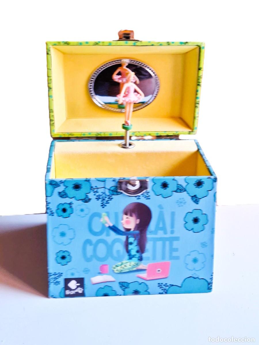Antig&uuml;edades: JOYERO MUSICAL INFANTIL DJECO - CON ASA (NUEVO,SIN LLAVE) 14.5X13.5X8.5 CM