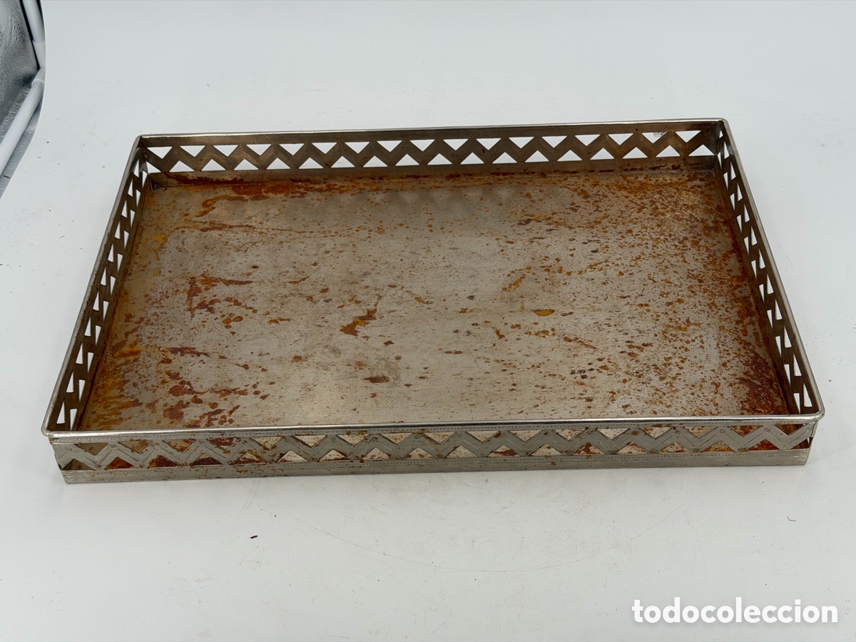 Antig&uuml;edades: Antigua Bandeja Plateada - Foto 3