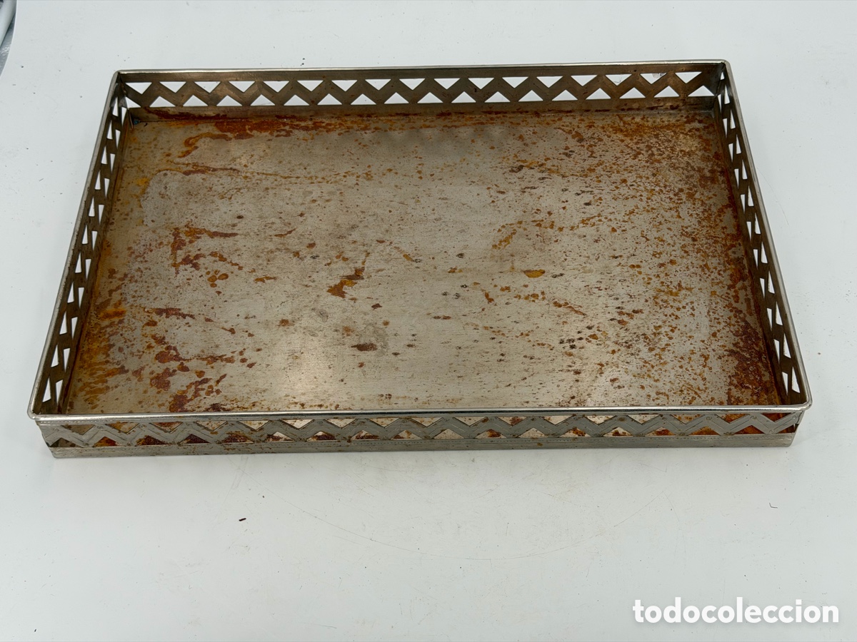Antig&uuml;edades: Antigua Bandeja Plateada - Foto 4