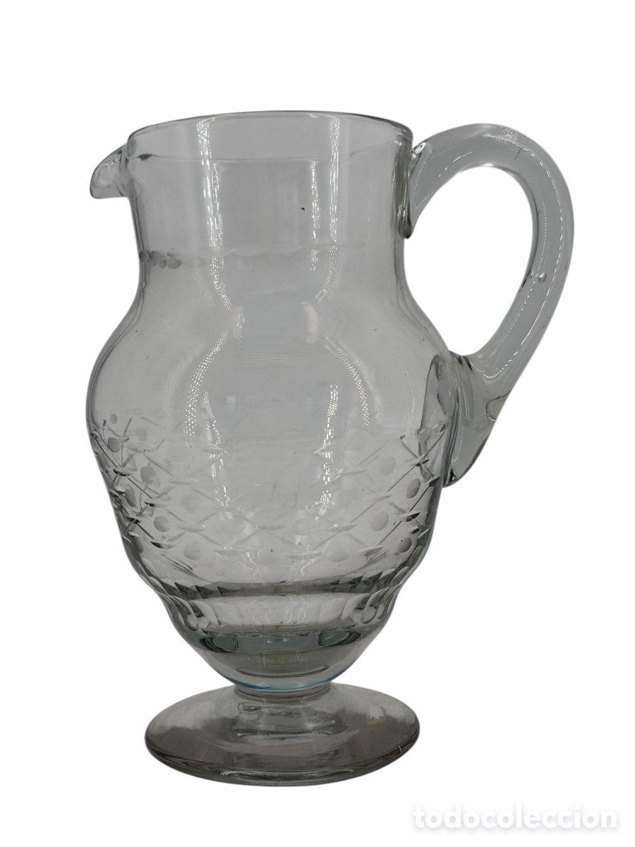 Antiques: Antigua Jarra de Cristal Soplado