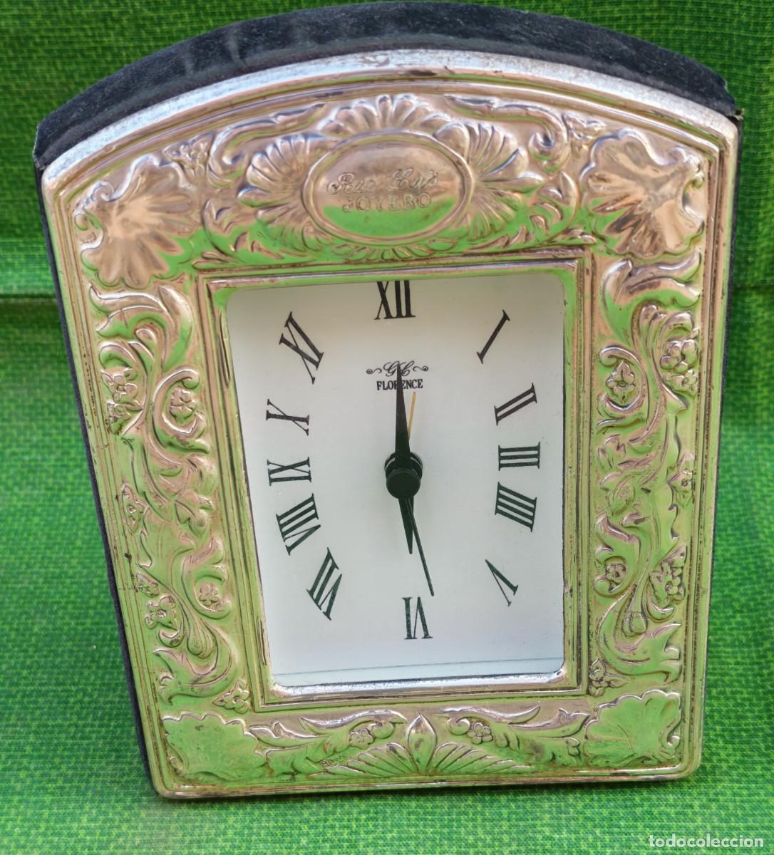 Antiquit&auml;ten: Reloj de mesa de plata antigua, Italia (Florencia)