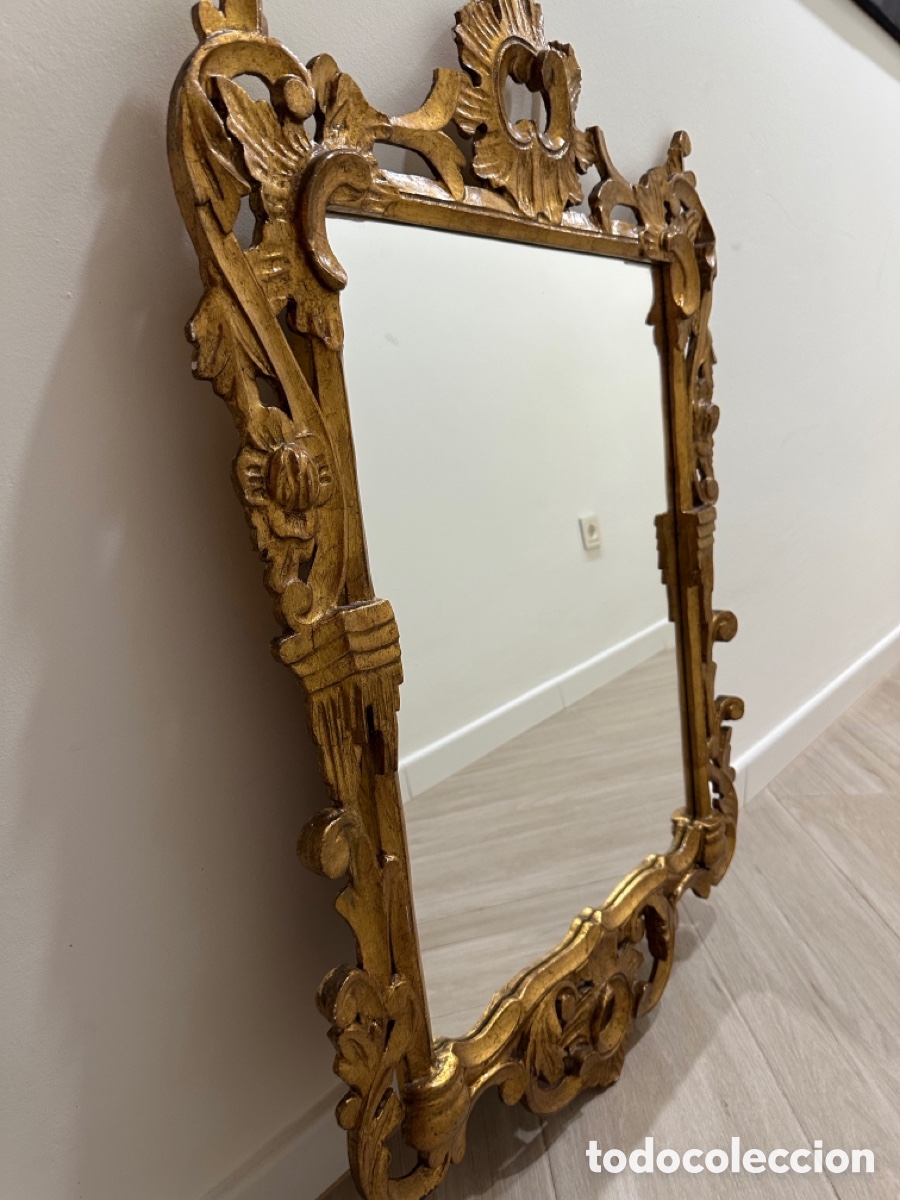 Antig&uuml;edades: Espejo Cornucopia Antiguo - Madera Maciza y Pan de Oro Original - Foto 2