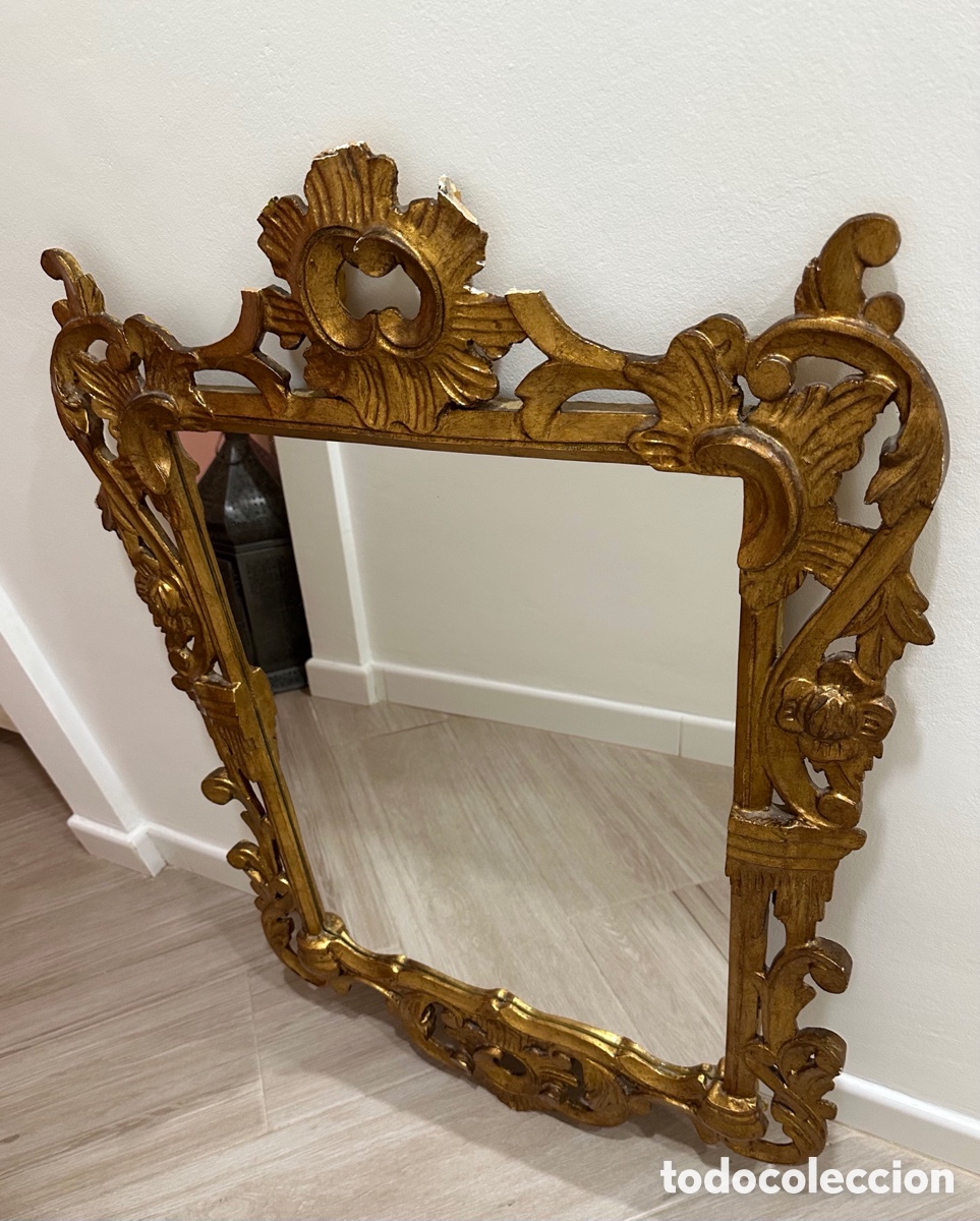 Antig&uuml;edades: Espejo Cornucopia Antiguo - Madera Maciza y Pan de Oro Original