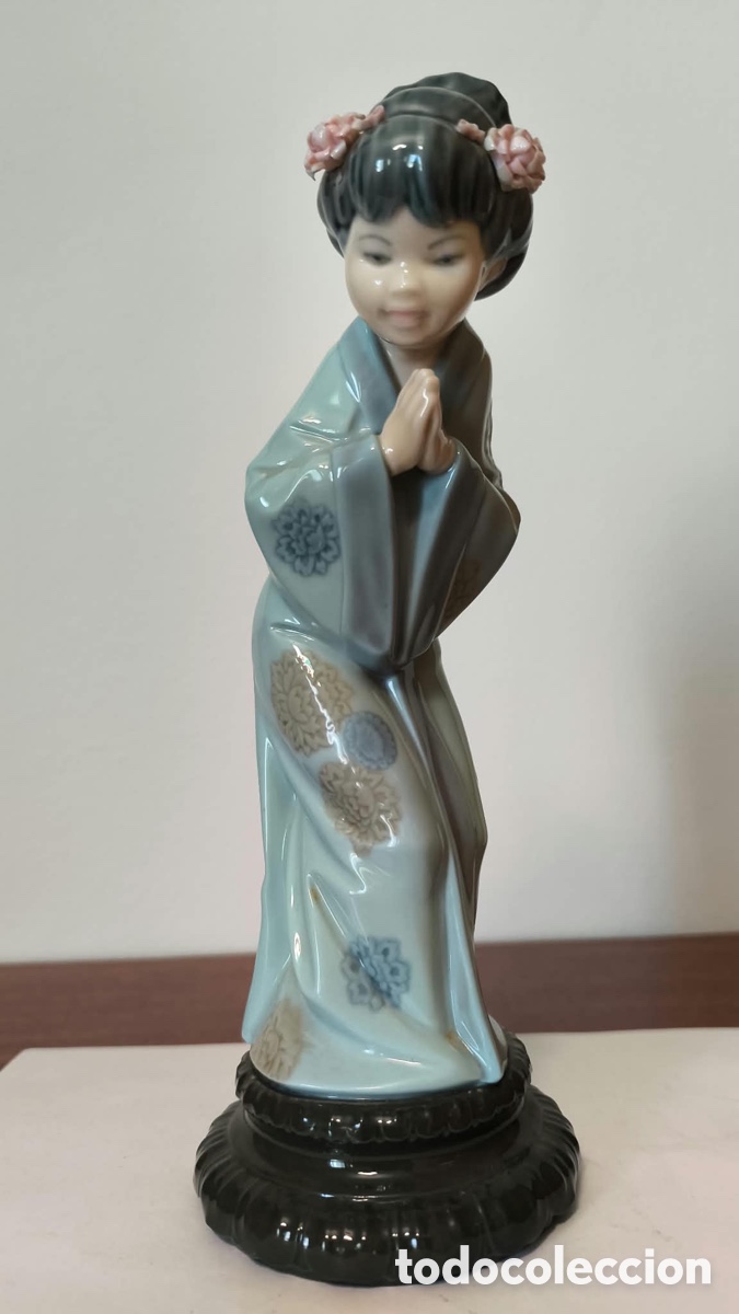 Antiguidades: Lladro figura de porcelana geisha
