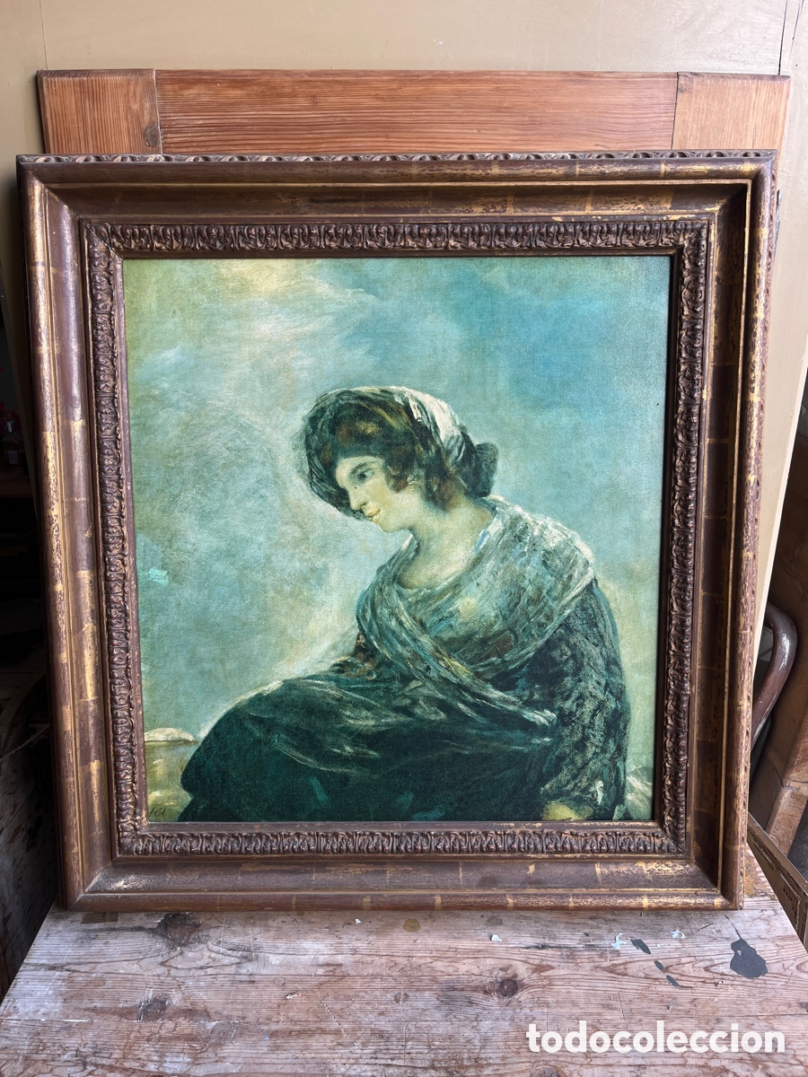 Antig&uuml;edades: L&aacute;mina de Goya con espectacular marco antiguo