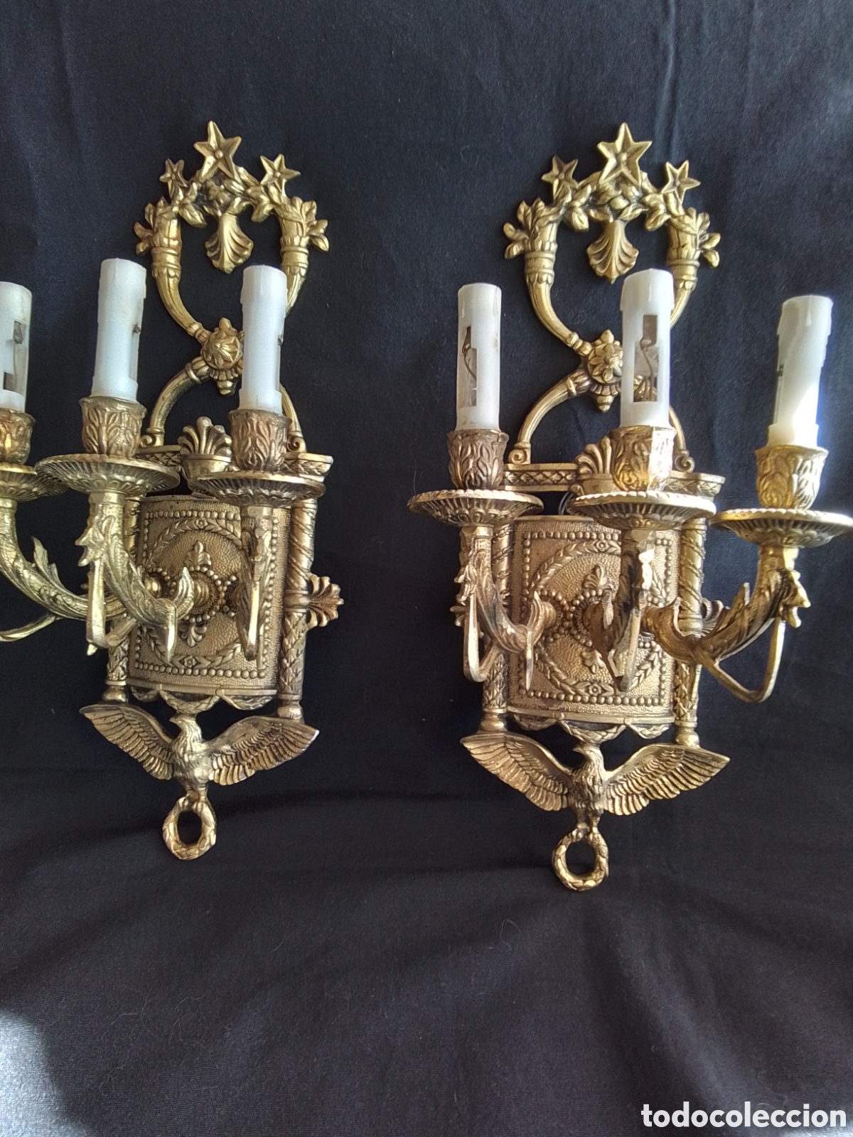 Antig&uuml;edades: Candelabros de bronce Napoleonicos