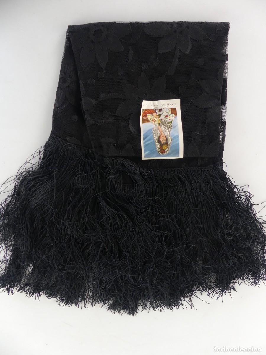 Antiques: MANTON ESPA&Ntilde;OL NEGRO NUEVO CON ETIQUETA